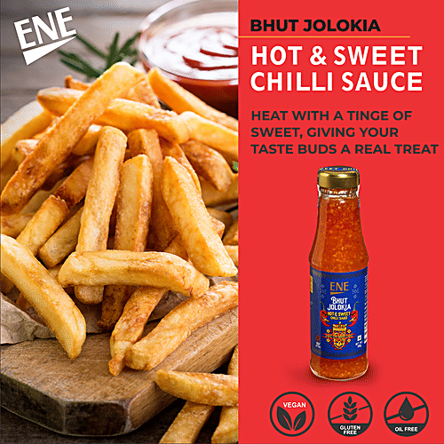 ENE Bhut Jolokia Hot & Sweet Chilli Sauce - 10X Hotter, 210 g Zero Fat