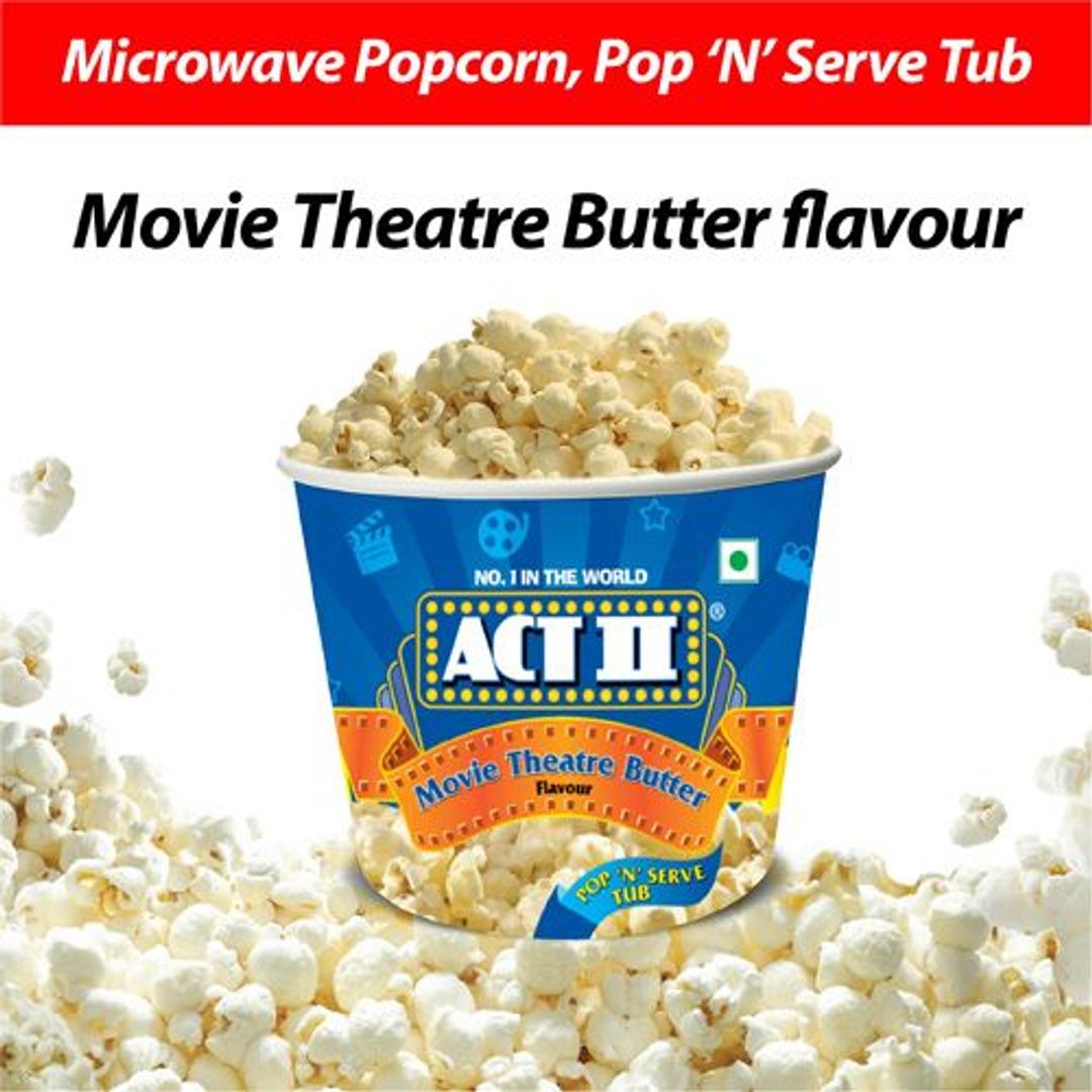 ACT II Microwave Popcorn - Movie Theatre Butter Flavour, Snacks, 130 g 