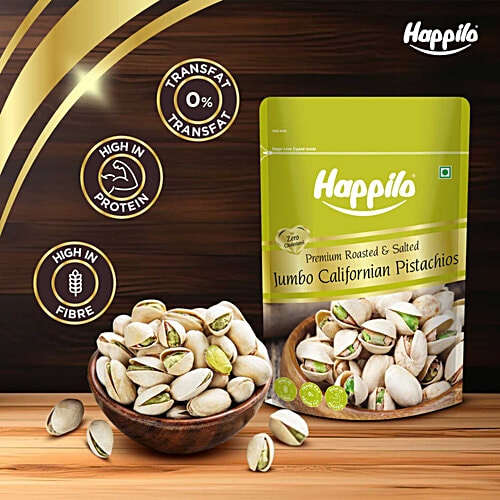 Happilo Roasted & Salted Jumbo Californian Pistachios, 200 g