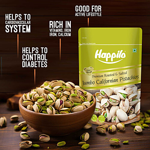 Happilo Roasted & Salted Jumbo Californian Pistachios, 200 g