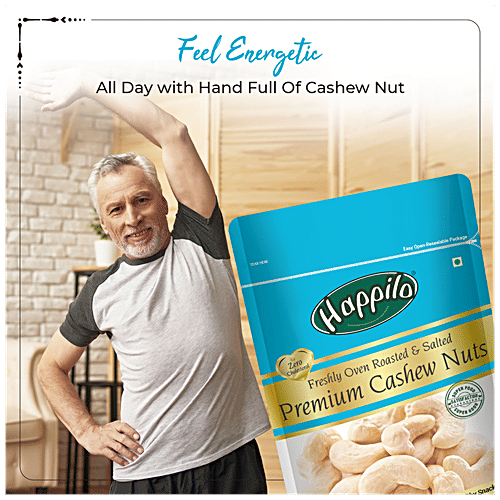 Happilo Premium Oven Roasted & Salted Cashew Nuts, 200 g  Zero Cholesterol, High Protein