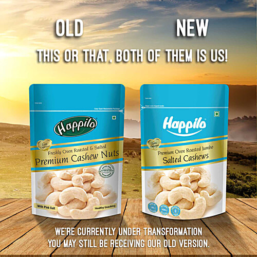 Happilo Premium Oven Roasted & Salted Cashew Nuts, 200 g  Zero Cholesterol, High Protein