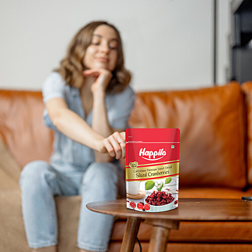 Happilo Premium Sweet Dried Sliced Californian Cranberries, 200 g  Build Immunity
 High Fibre Berries
 Feel Energetic