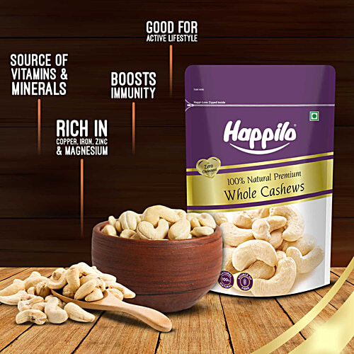Happilo Premium Whole Cashews, 200 g