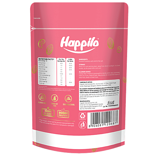 Happilo Roasted & Salted Iranian Pistachios, 200 g  