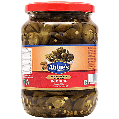 Abbies Jalapenos Sliced In Brine, 680 g  Zero Transfat