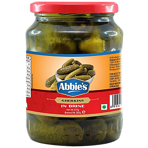 Abbies Gherkins in Brine, 670 g  Zero Transfat