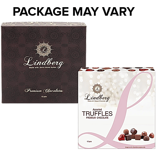 Lindberg Assorted Gift Box - Premium Belgian Chocolate Truffles, 120 g  