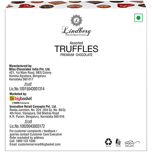 Lindberg Assorted Gift Box - Premium Belgian Chocolate Truffles, 120 g  