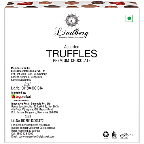 Lindberg Assorted Gift Box - Premium Belgian Chocolate Truffles, 250 g