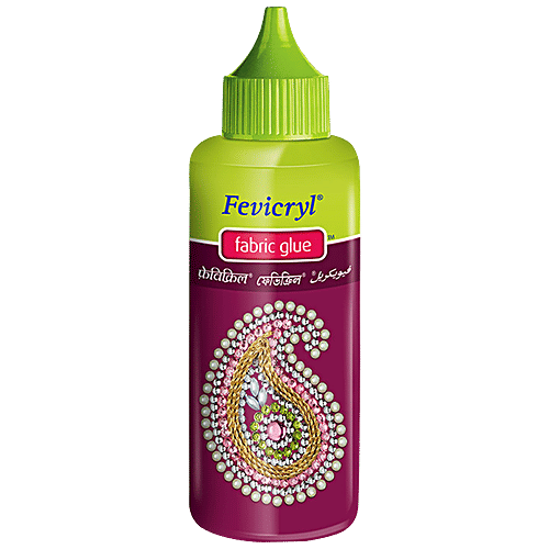 Fevicryl Fabric Glue, 80 g No Stitch For Sticking Beads Laces Ribbons & Foils