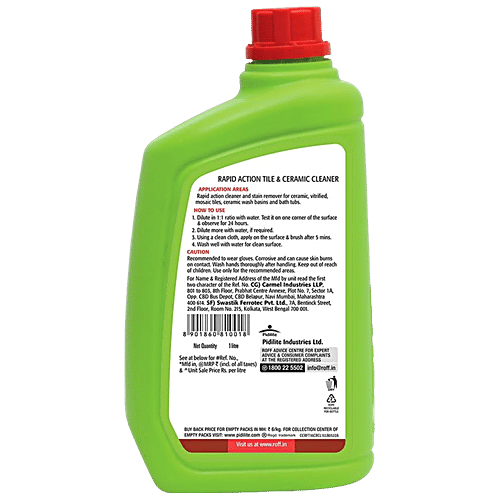 Roff Cera Clean - Rapid Action Tile & Ceramic Cleaner, 1 L  Removes Stains