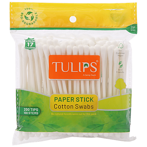 Buy Tulips Cotton Buds 100 Pcs Pouch Online At Best Price of Rs 33