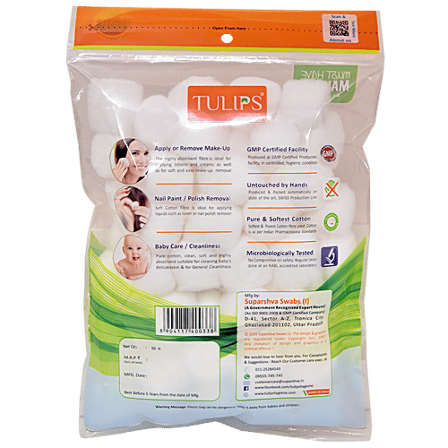 Buy Tulips Cotton Balls 50 Pcs Online At Best Price of Rs 60 bigbasket