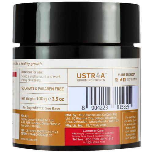 Ustraa Beard Softener - Woody, Sulphate Free Beard Moisturizer, For Men, 100 g  