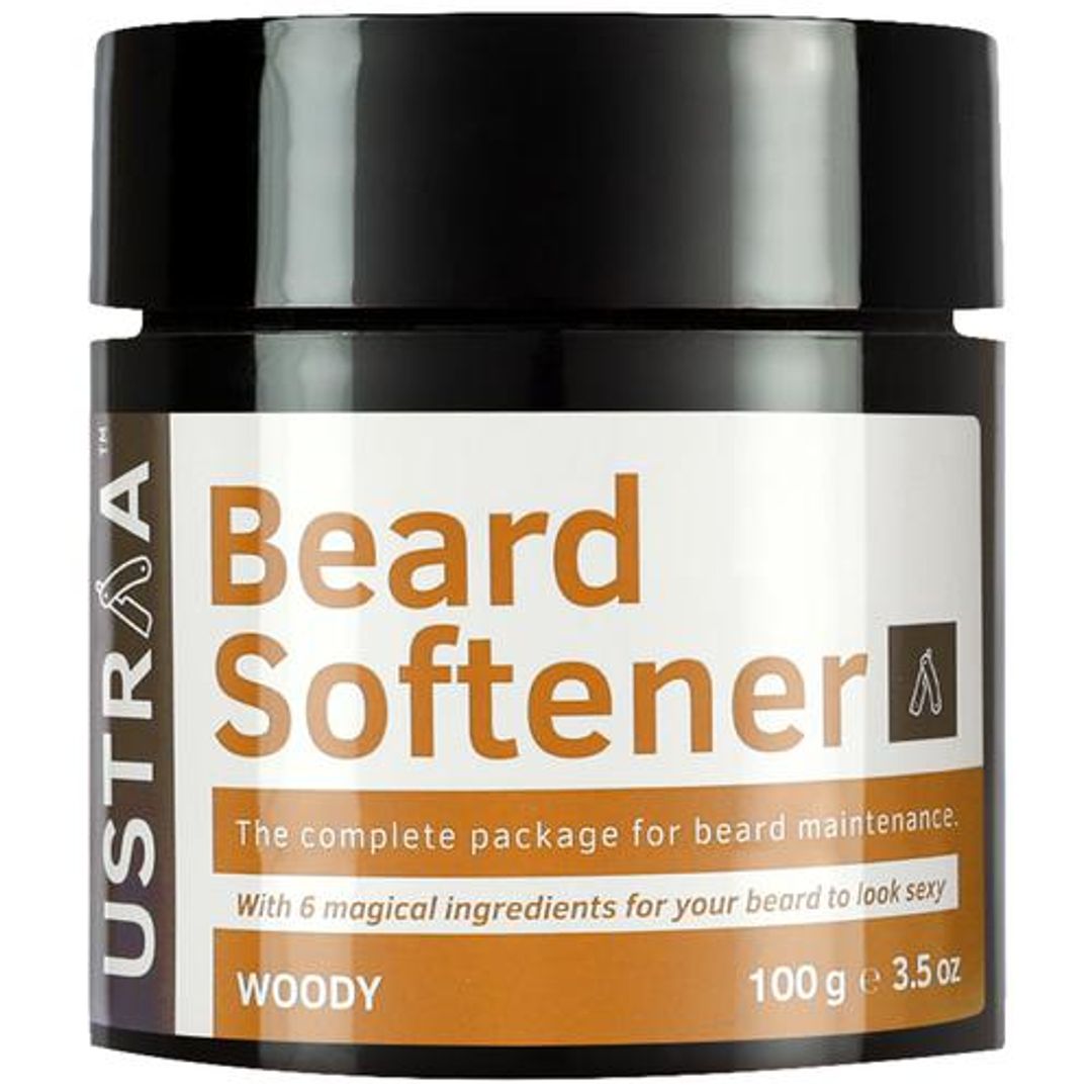 Ustraa Beard Softener - Woody, Sulphate Free Beard Moisturizer, For Men, 100 g 