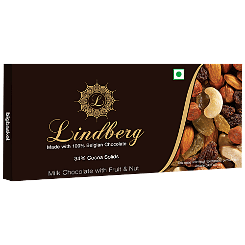 Lindberg Fruit & Nut Chocolate Bar - Pure Belgian, 50 g  