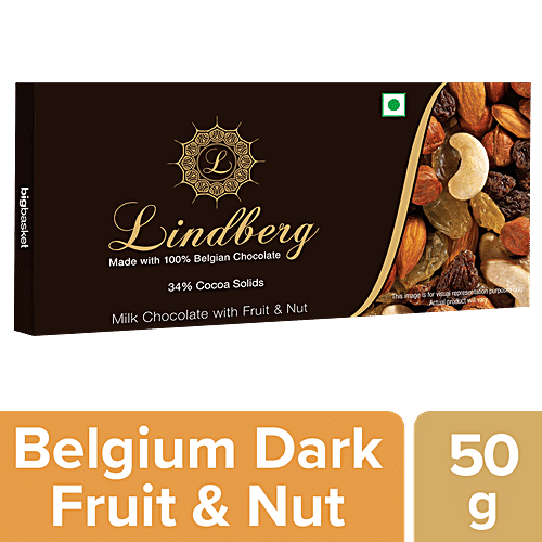 Buy Lindberg Fruit Nut Chocolate Bar Pure Belgium 50 Gm Online At Best