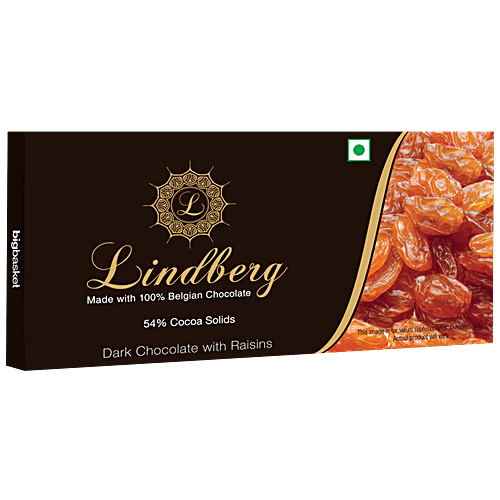 Lindberg Raisins Dark Chocolate Bar - Pure Belgian, 50 g  