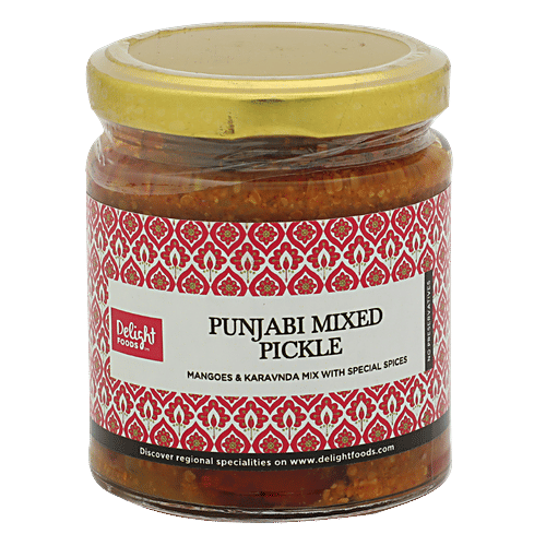Delight Foods Pickle - Special Punjabi Mixed, 200 g  No Preservatives