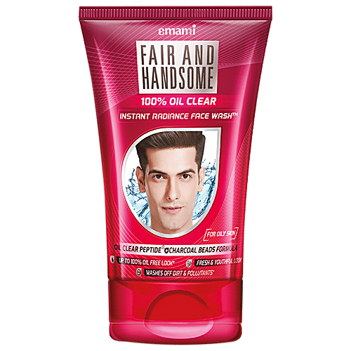 Fair And Handsome Instant Fairness Fase Wash - For Men, Removes Oil, Dirt & Pollutants, 100 g  