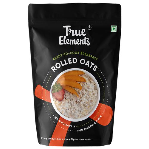 True Elements Rolled Oats - Gluten Free, High Protein & Fibre, 1 kg (Matt Pouch) 