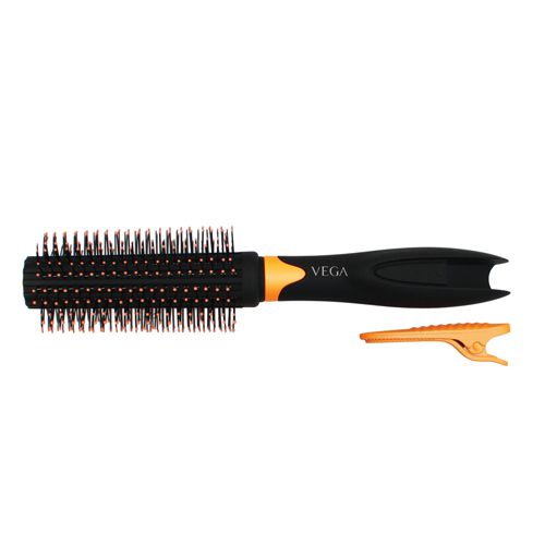 Buy Vega E20-RB Round Brush With Clip - Orange & Black / Colour May Vary  Online at Best Price of Rs 375 - bigbasket