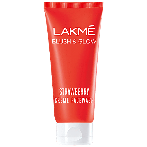 Lakme Blush & Glow Cream Face Wash - With Strawberry Extracts, Rich In Anti-Tanning Properties, 100 g  
