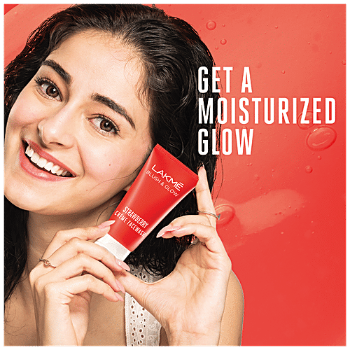 Lakme Blush & Glow Cream Face Wash - With Strawberry Extracts, Rich In Anti-Tanning Properties, 100 g  