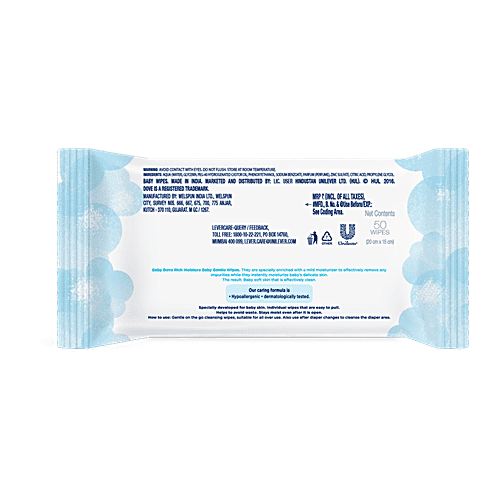 Baby Dove Rich Moisture Baby Wipes, 50 Pulls  Alcohol Free, No Sulfates