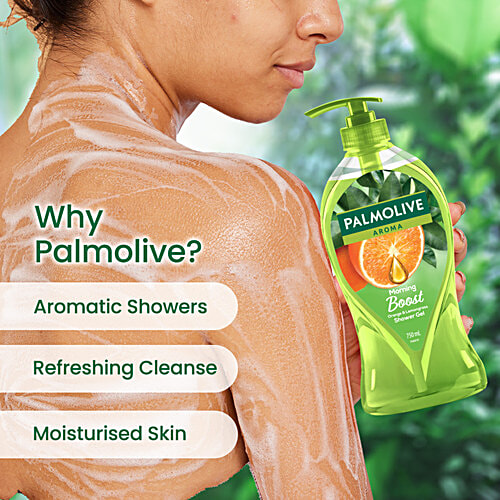 Palmolive Aroma Morning Boost Shower Gel - With Orange Essential Oil & Lemongrass Extract, 750 ml
