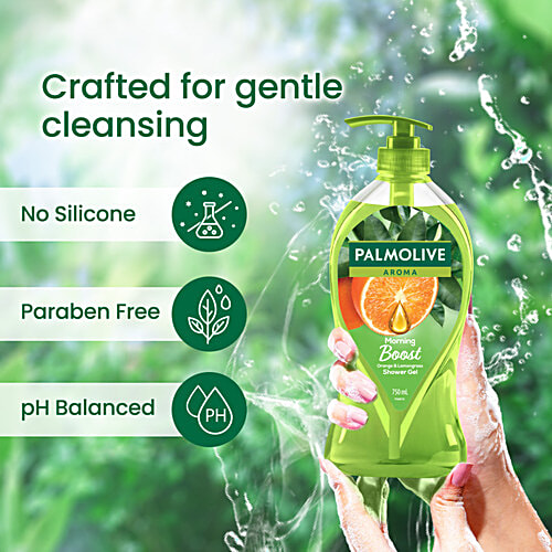 Palmolive Aroma Morning Boost Shower Gel - With Orange Essential Oil & Lemongrass Extract, 750 ml
