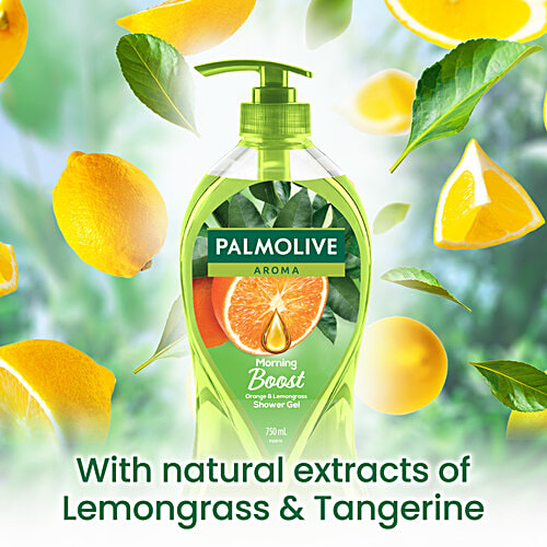 Palmolive Aroma Morning Boost Shower Gel - With Orange Essential Oil & Lemongrass Extract, 750 ml