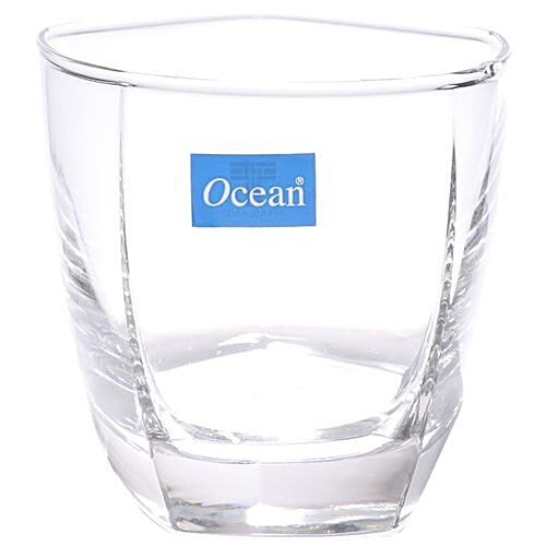 Ocean Whisky/ Juice Glass - Double Rock Sensation, 285 ml (Pack of 6) Dishwasher Safe