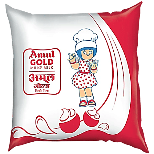 Amul Gold Full Cream Milk, 500 ml Pouch 