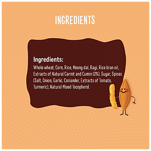 Timios Sticks - Carrot & Cumin, 30 g  Natural, Non-Fried Whole Grain Snack