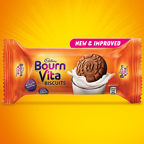 Cadbury Bournvita Biscuits, Tiffin Pack, 250 g (9 pcs x 27.78 g each) Provides About 10% Of Daily Calcium & Iron Requirements