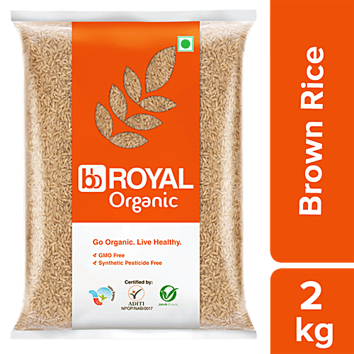 bb Royal Organic Brown Rice/Chawal/Chall, 2 kg  