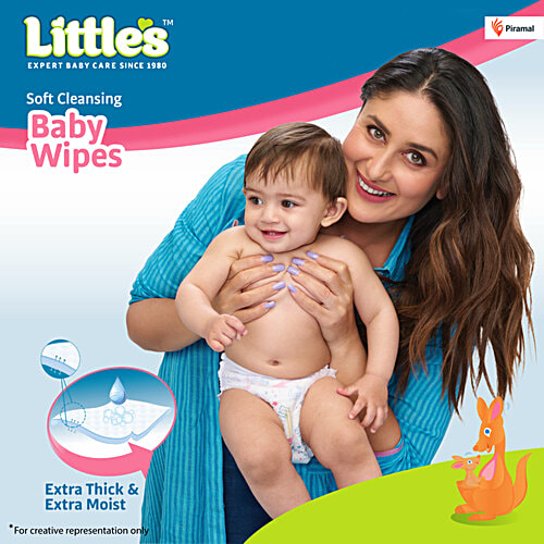 Little's Soft Cleansing Extra Thick & Moist Baby Wipes, 80 pcs  
