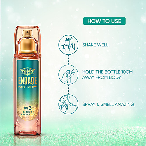 Engage W3 Perfume Spray - For Women, Citrus & Floral Fragrance, 120 ml  