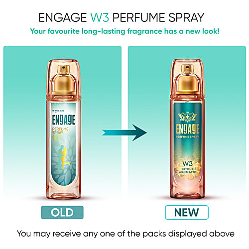 Engage W3 Perfume Spray - For Women, Citrus & Floral Fragrance, 120 ml  