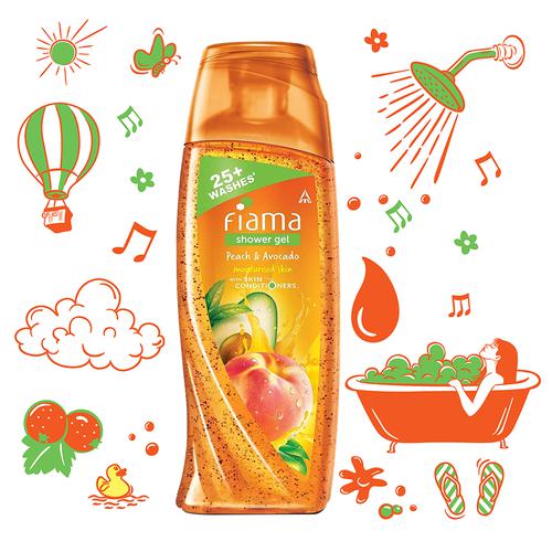 Fiama Shower Gel - Peach & Avocado, 100 ml  