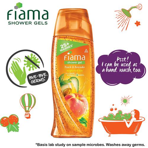 Fiama Shower Gel - Peach & Avocado, 100 ml  