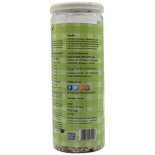 NUTRIWISH Flax & Sesame Seeds Blend - Roasted, 125 g  
