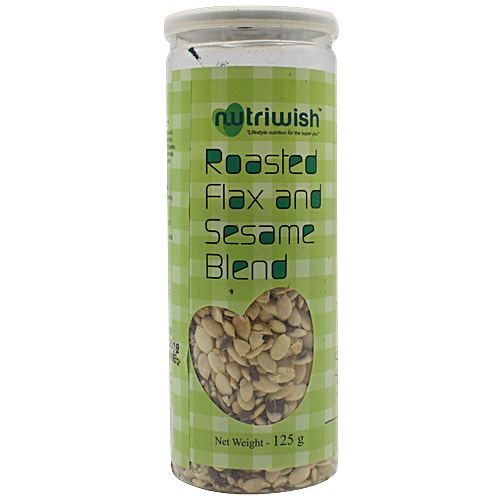 NUTRIWISH Flax & Sesame Seeds Blend - Roasted, 125 g  
