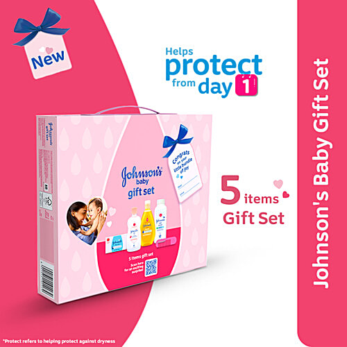 Johnson's baby Care-Collection-1-Mini Bath & Skin Care Gift Set - Pink, 5 pcs  