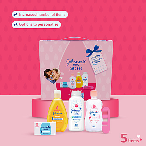 Johnson's baby Care-Collection-1-Mini Bath & Skin Care Gift Set - Pink, 5 pcs  