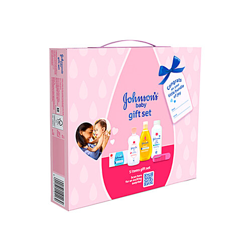 Johnson's baby Care-Collection-1-Mini Bath & Skin Care Gift Set - Pink, 5 pcs  