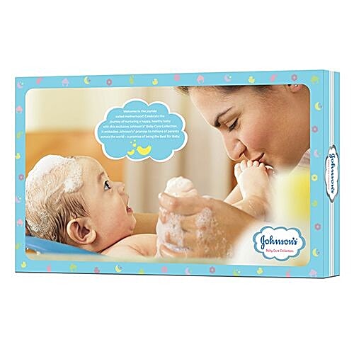 Johnson's baby Baby Care Collection Baby Gift Set - with Organic Cotton Baby T-Shirt, 7 pcs  