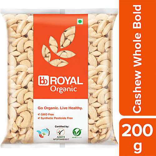 bb Royal Organic - Cashew/Kaju Whole Bold, 200 g  